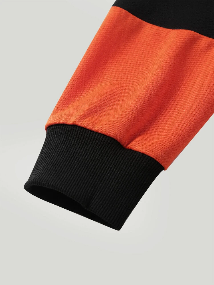 (image for) ChArmkpR Mens Smile Face Print Color Block Patchwork Pullover Sweatshirts