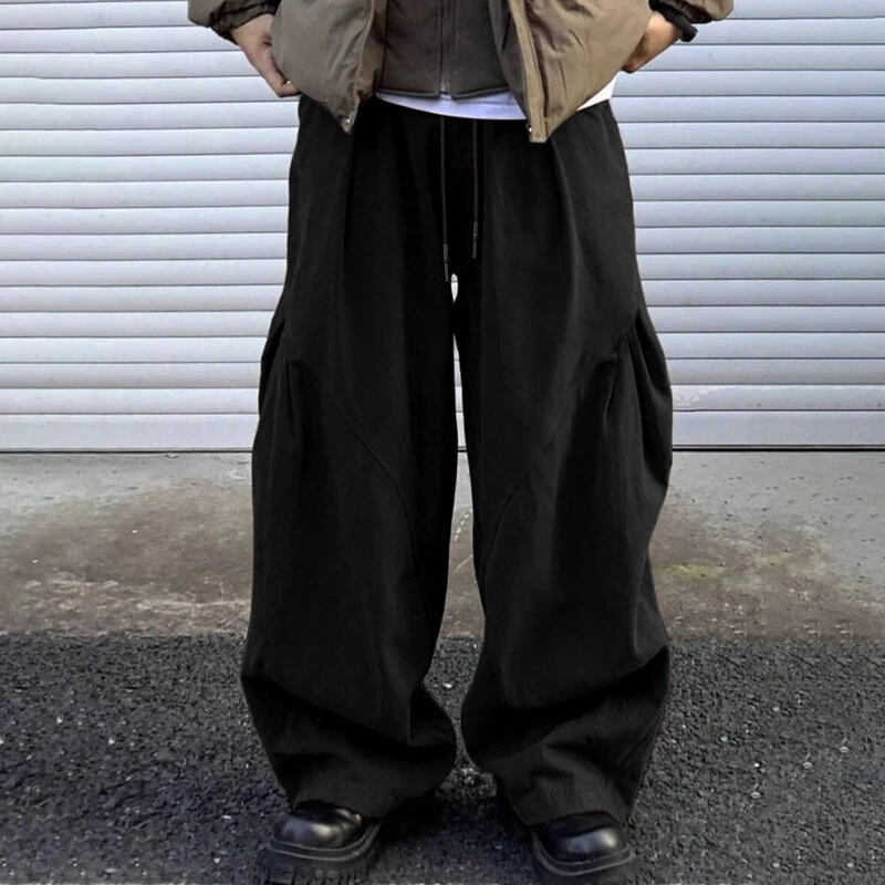 INCERUN Mens Casual Deconstructed Pleated Carrot Pant Casual Daily Solid Color Design Long Trousers Male S-5XL (image for) INCERUN Mens Casual Deconstructed Pleated Carrot Pant Casual Daily Solid Color Design Long Trousers Male S-5XL